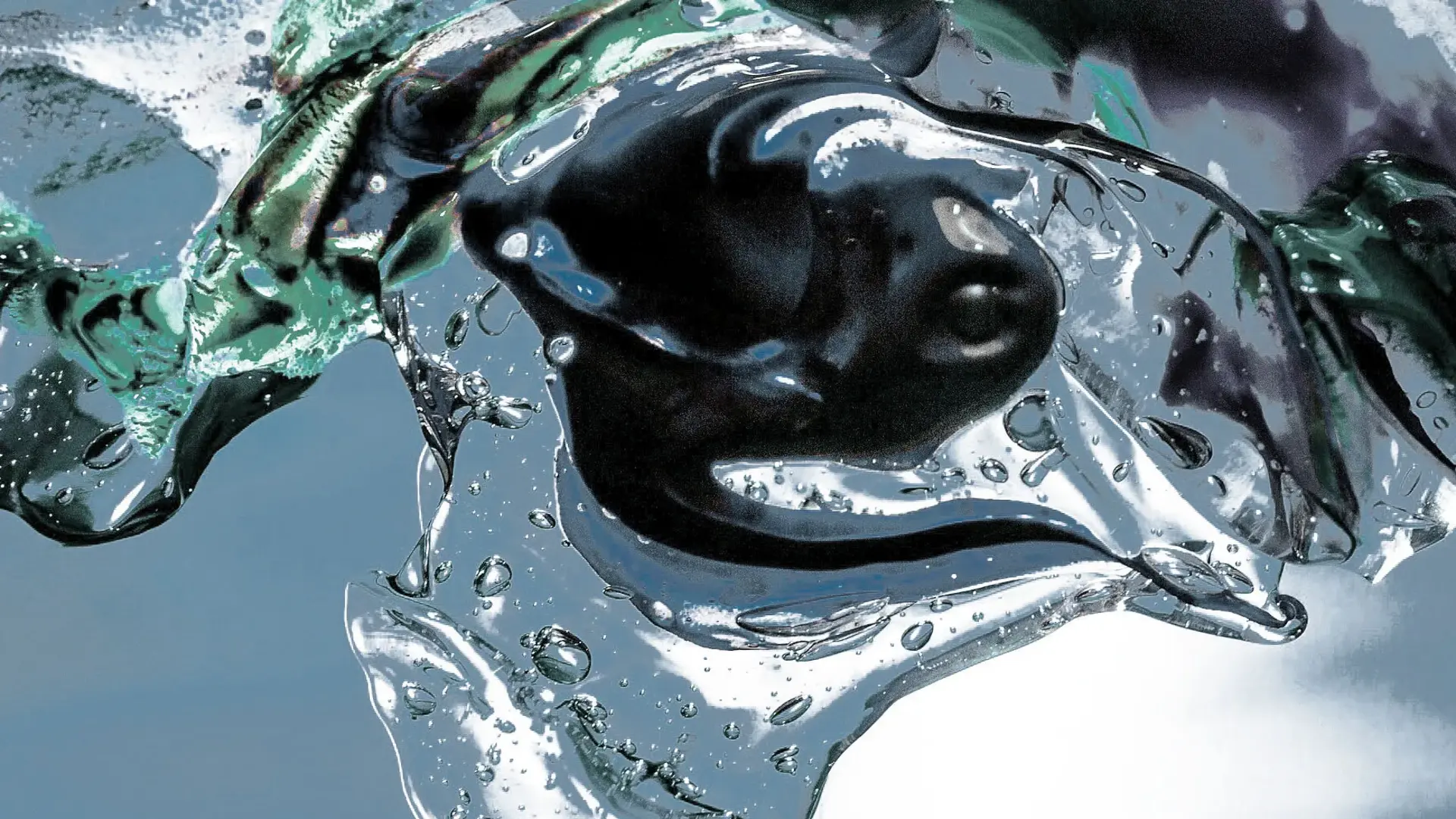 Illustration of a mixture with a clear liquid