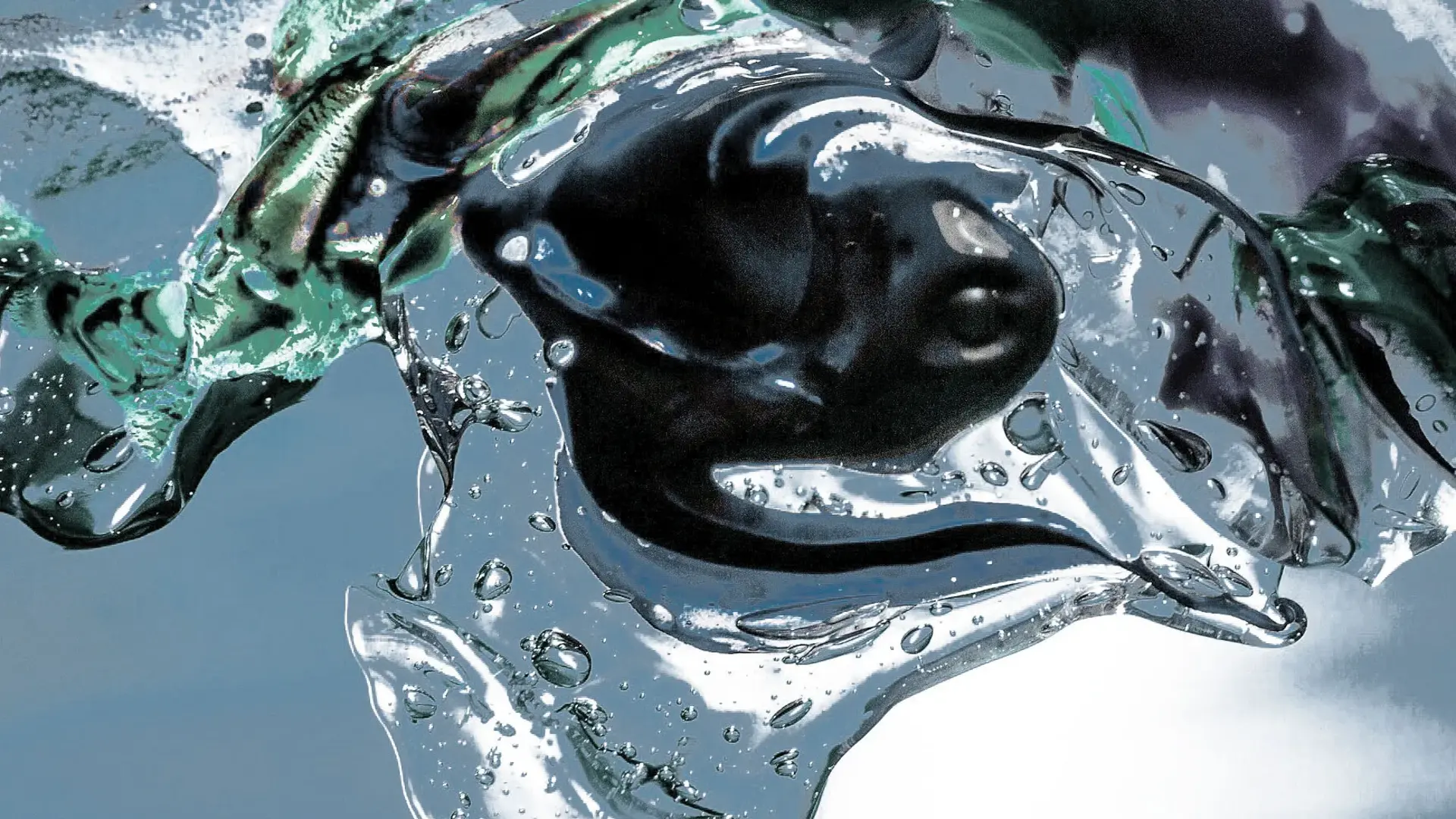 Veranschaulichung einer Vermischung durch eine klare Flüssigkeit